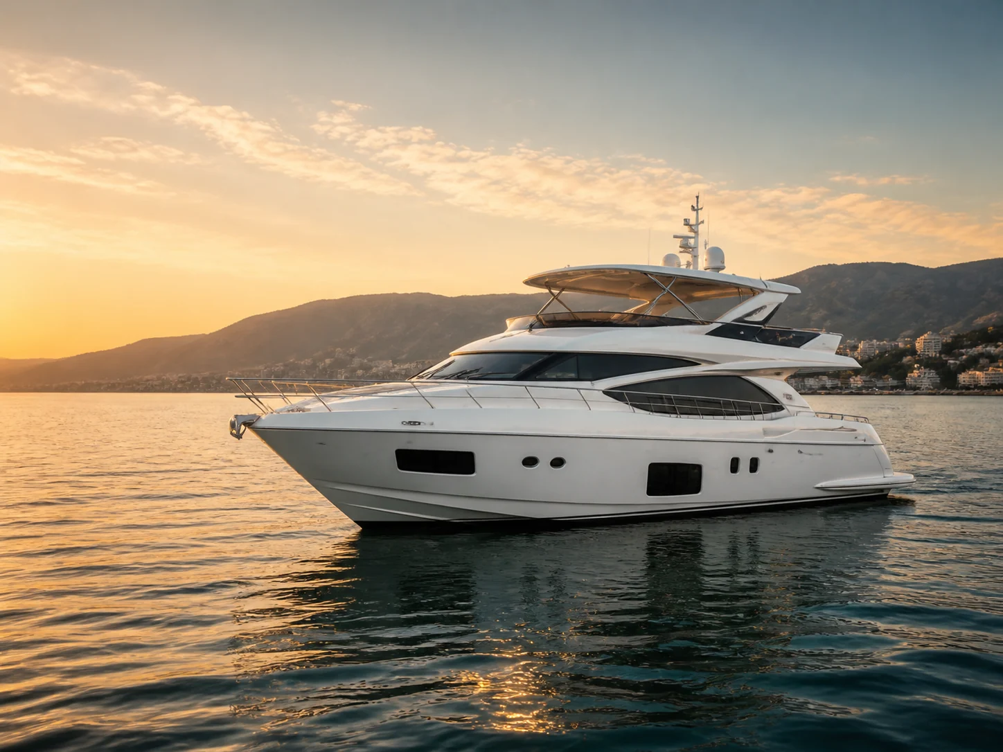 Sunseeker Manhattan 66 в золотом вечернем свете